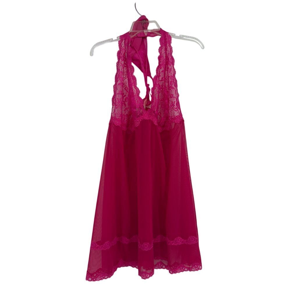 Cacique Women 22 WICKED FLORAL Lace Sheer Babydoll L Chemise G-STRING Set Sexy